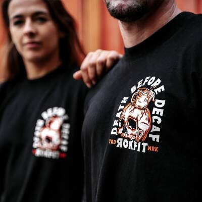 ROKFIT Death before Decaf unisex T-shirt